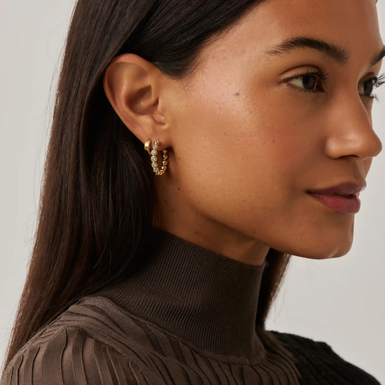 Tennis Classic Hoop Earrings | 18ct Gold Plated/Cubic Zirconia Earrings Missoma