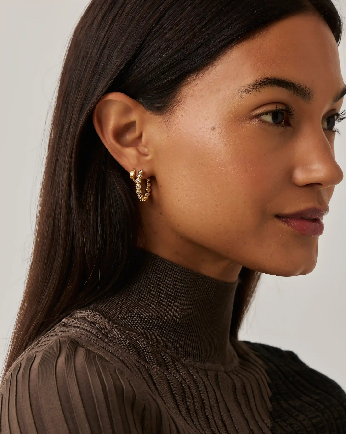 Tennis Classic Hoop Earrings | 18ct Gold Plated/Cubic Zirconia Earrings Missoma