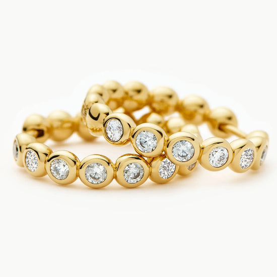 Tennis Classic Hoop Earrings | 18ct Gold Plated/Cubic Zirconia Earrings Missoma