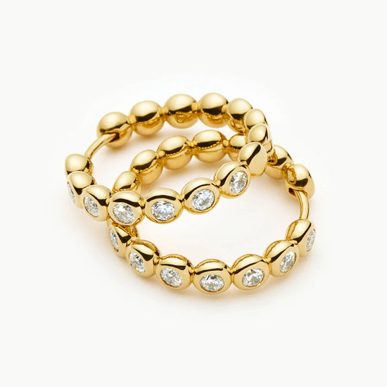 Tennis Classic Hoop Earrings | 18ct Gold Plated/Cubic Zirconia Earrings Missoma