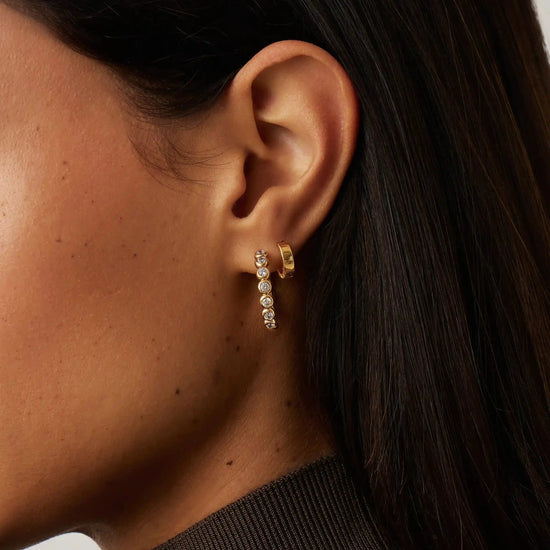 Tennis Classic Hoop Earrings | 18ct Gold Plated/Cubic Zirconia Earrings Missoma