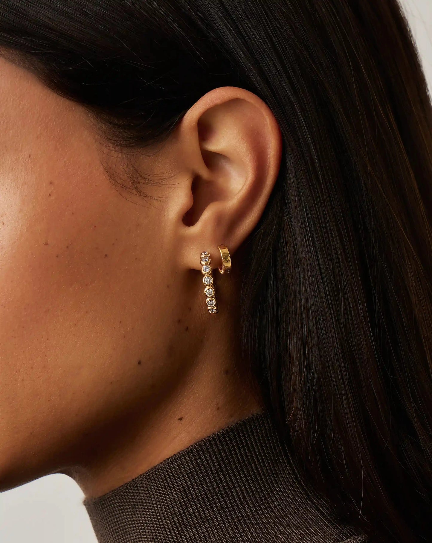 Tennis Classic Hoop Earrings | 18ct Gold Plated/Cubic Zirconia Earrings Missoma