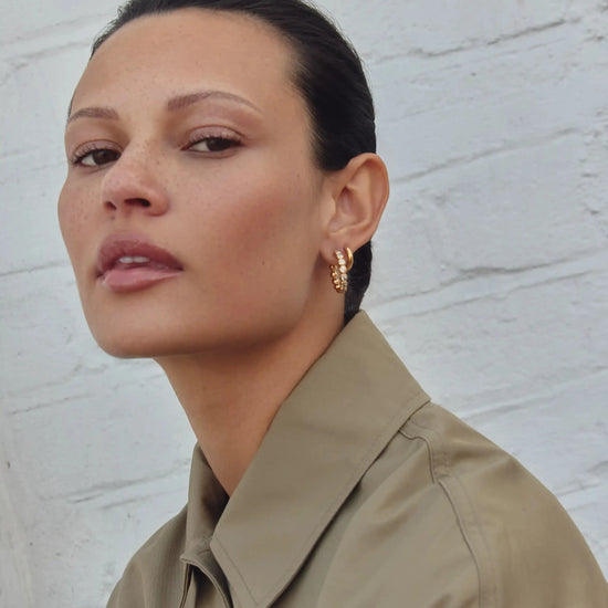 Tennis Classic Hoop Earrings | 18ct Gold Plated/Cubic Zirconia Earrings Missoma