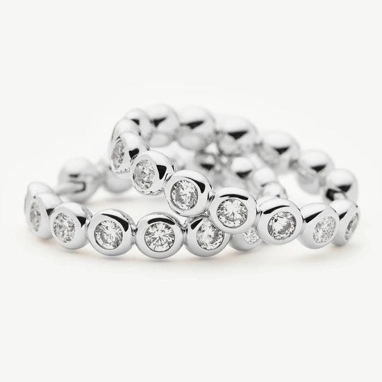 Tennis Classic Hoop Earrings | Silver Plated/Cubic Zirconia Earrings Missoma