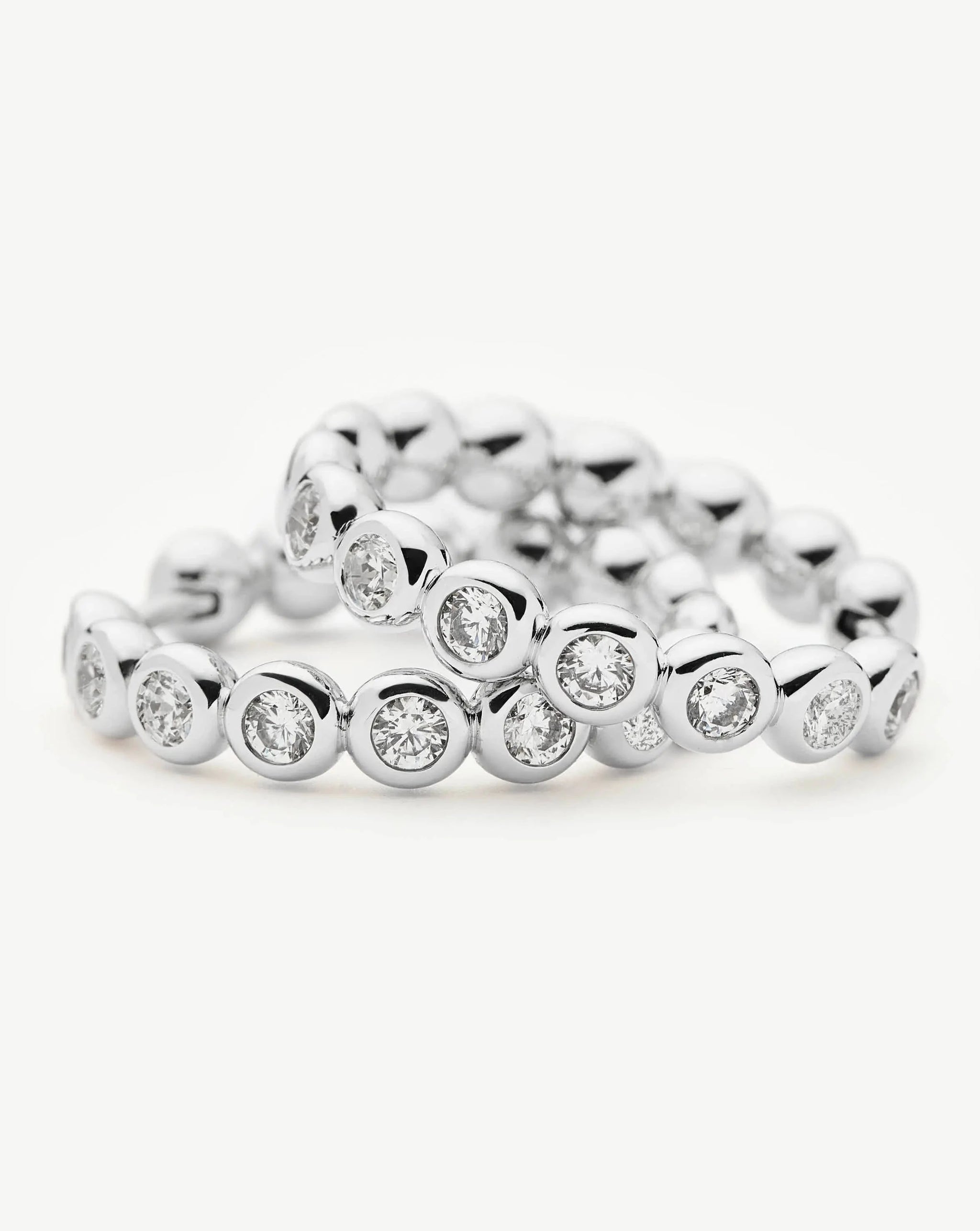 Tennis Classic Hoop Earrings | Silver Plated/Cubic Zirconia Earrings Missoma