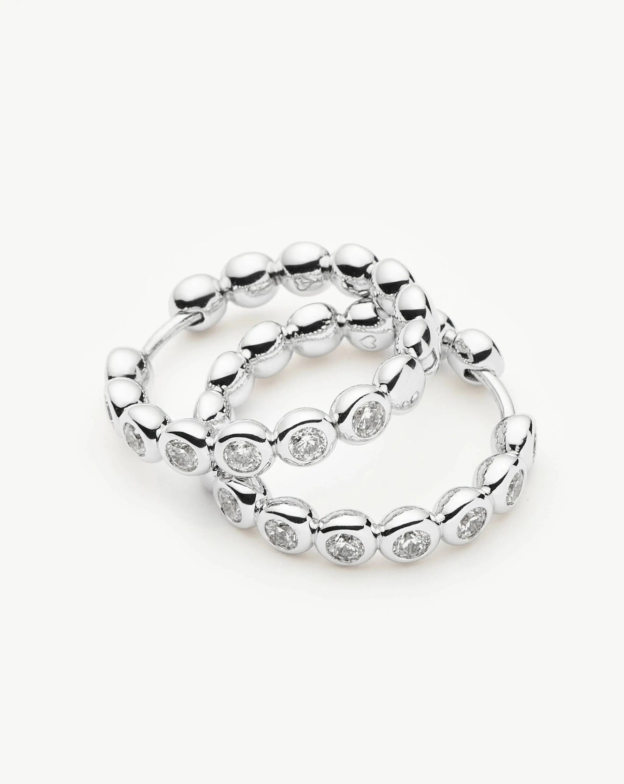 Tennis Classic Hoop Earrings | Silver Plated/Cubic Zirconia Earrings Missoma