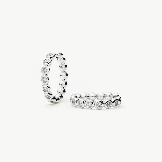 Tennis Classic Hoop Earrings | Silver Plated/Cubic Zirconia Earrings Missoma