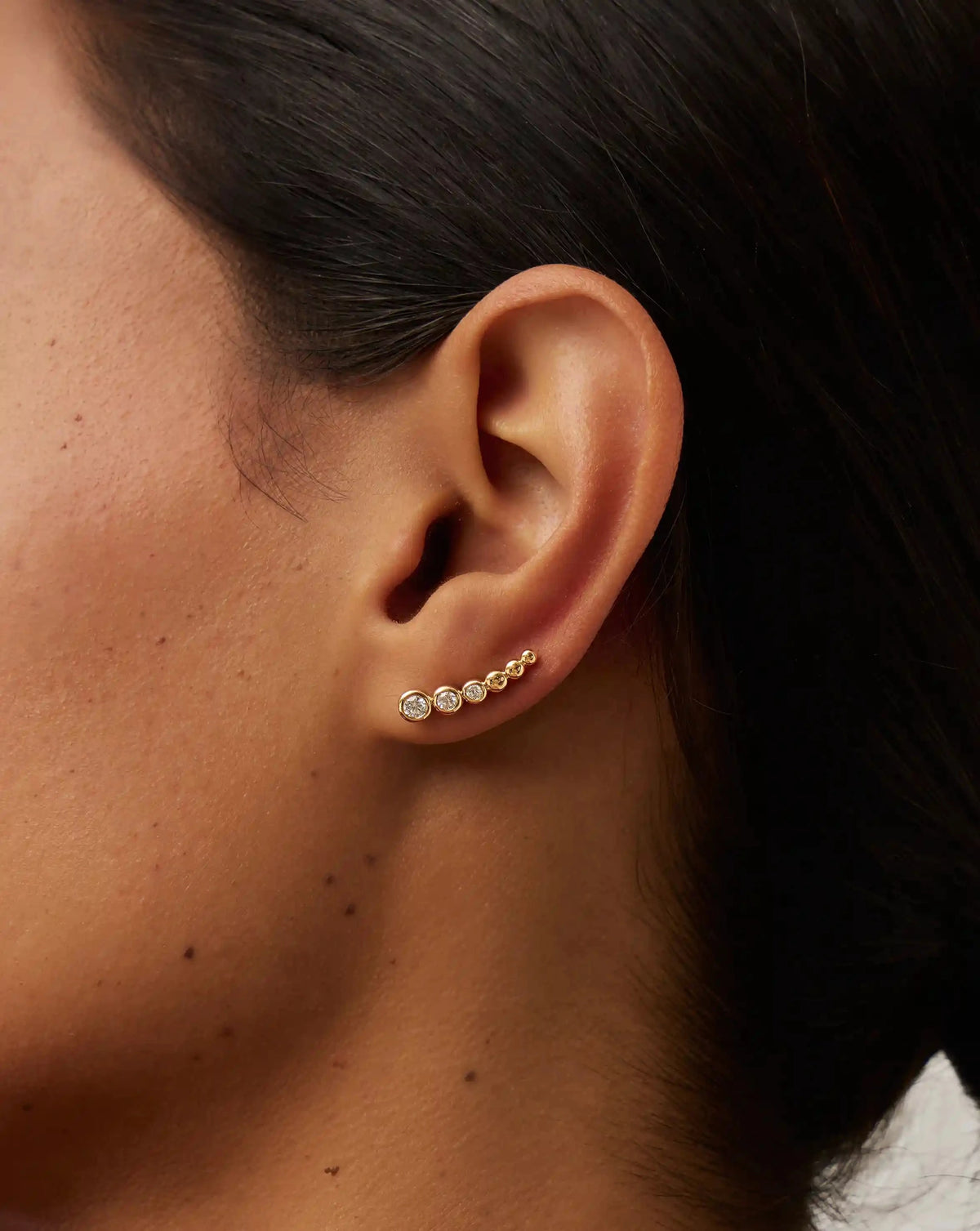 Tennis Climber Earrings | 18ct Gold Vermeil/Cubic Zirconia Earrings Missoma