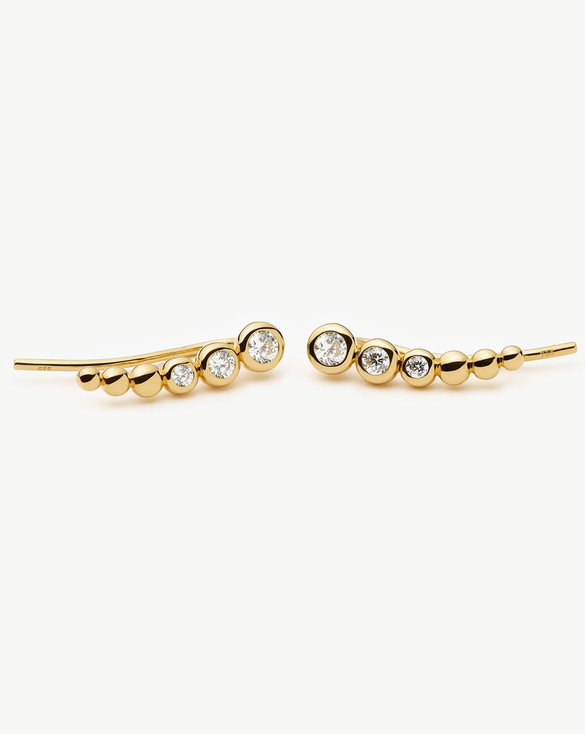 Tennis Climber Earrings | 18ct Gold Vermeil/Cubic Zirconia Earrings Missoma