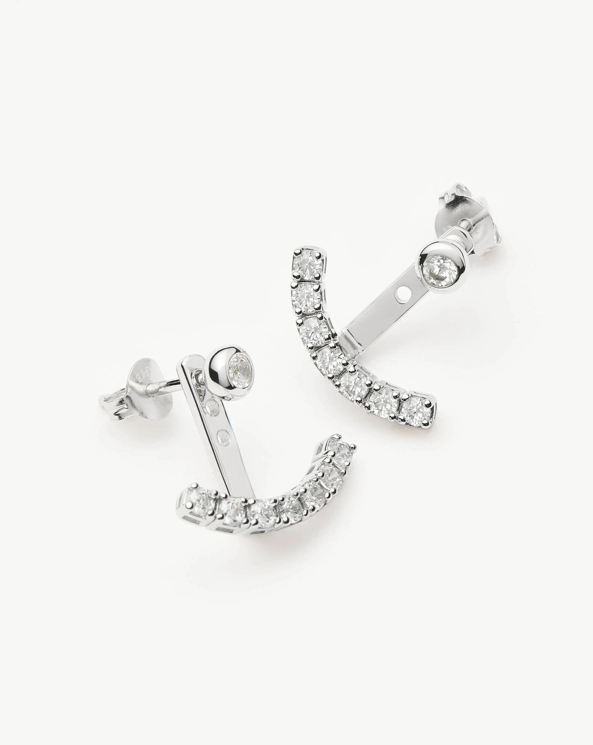 Tennis Ear Jacket Stud Earrings | Sterling Silver/Cubic Zirconia Earrings Missoma