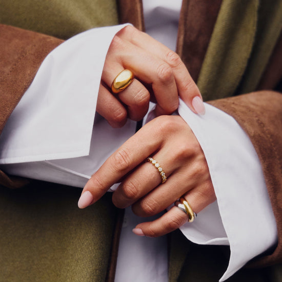 Tennis Eternity Stacking Ring | 18ct Gold Vermeil Cubic Zirconia Rings Missoma