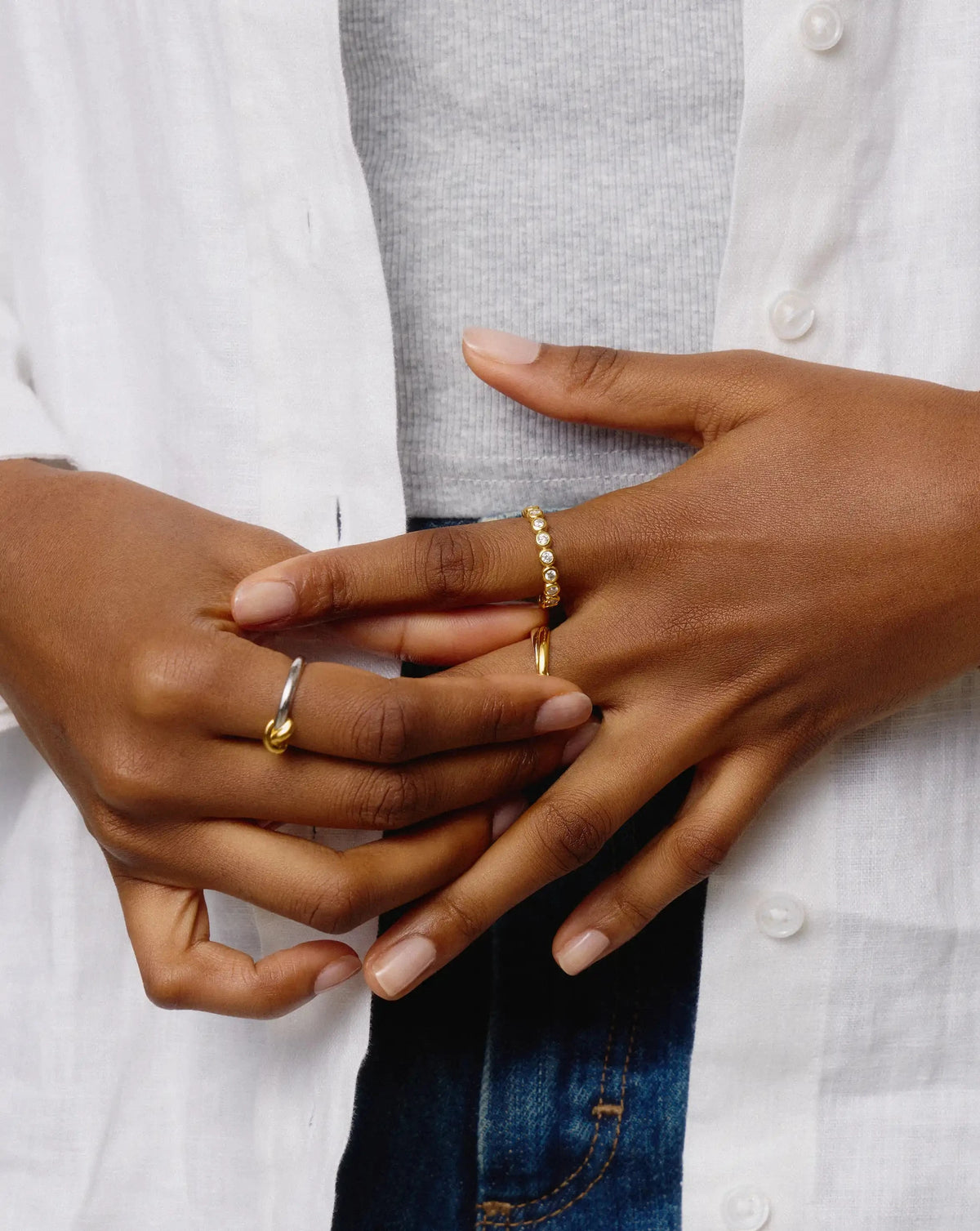 Tennis Eternity Stacking Ring | 18ct Gold Vermeil/Cubic Zirconia Rings Missoma
