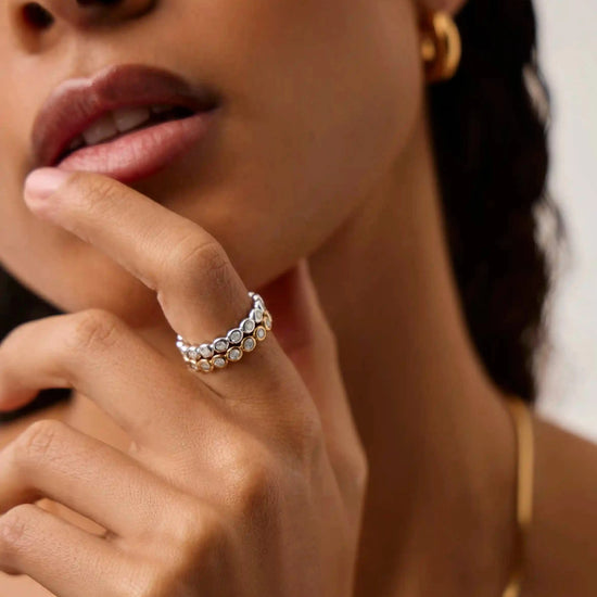 Tennis Eternity Stacking Ring | 18ct Gold Vermeil/Cubic Zirconia Rings Missoma