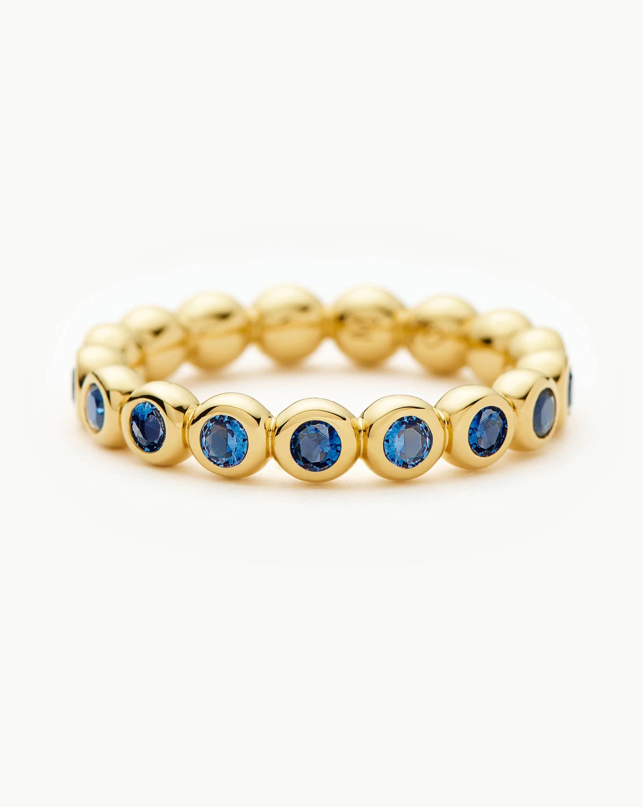 Tennis Eternity Stacking Ring | 18ct Gold Vermeil/Sapphire Blue Nano-crystal Rings Missoma