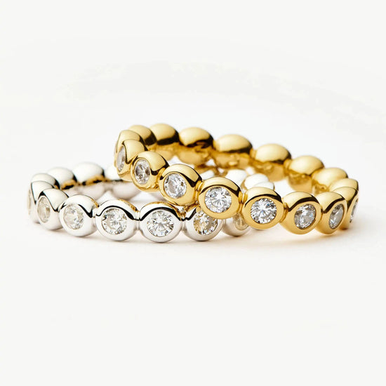 Tennis Eternity Stacking Ring Set | 18ct Gold Vermeil/Sterling Silver/Cubic Zirconia Rings Missoma