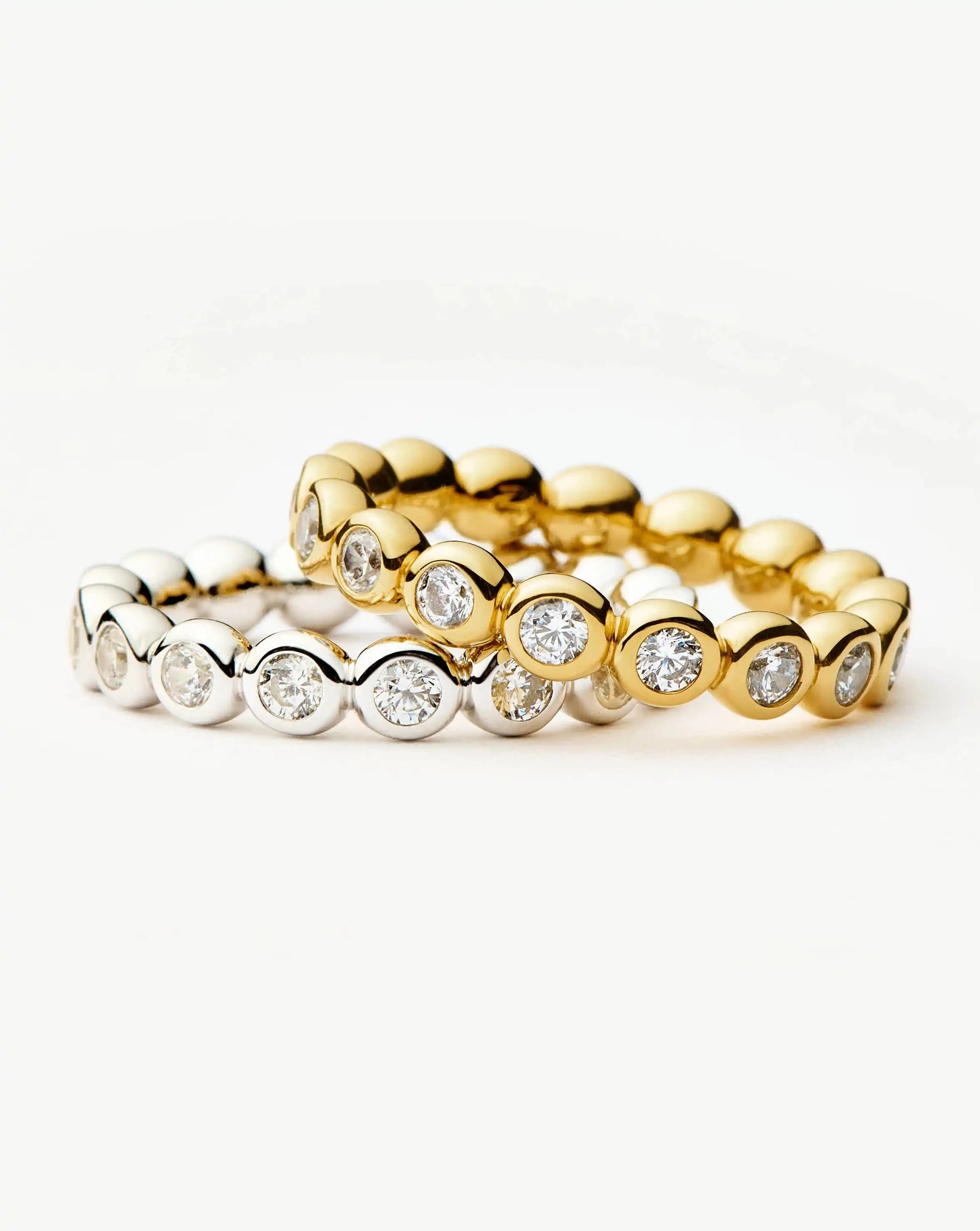 Tennis Eternity Stacking Ring Set | 18ct Gold Vermeil/Sterling Silver/Cubic Zirconia Rings Missoma