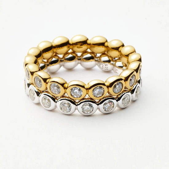 Tennis Eternity Stacking Ring Set | 18ct Gold Vermeil/Sterling Silver/Cubic Zirconia Rings Missoma