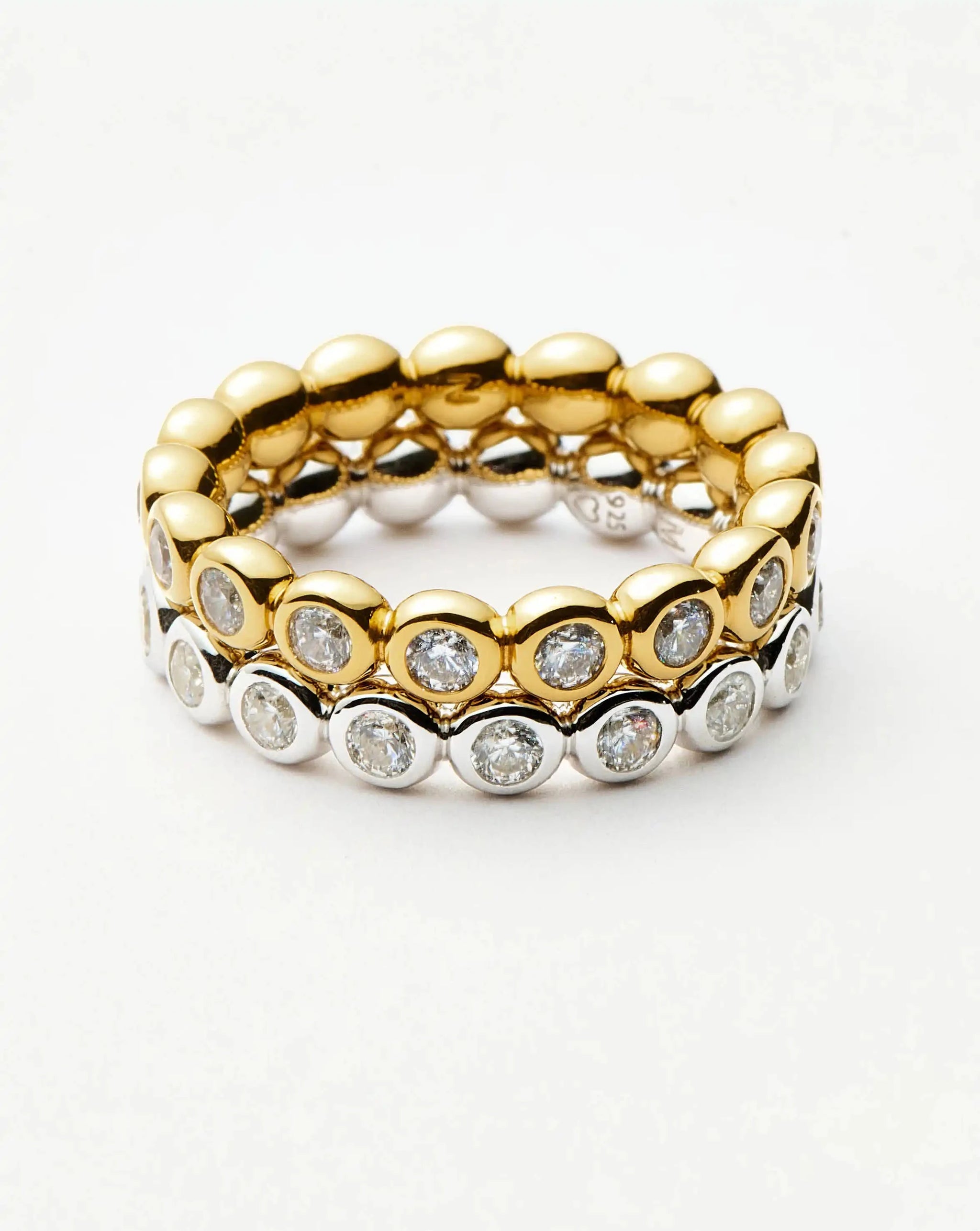 Tennis Eternity Stacking Ring Set | 18ct Gold Vermeil/Sterling Silver/Cubic Zirconia Rings Missoma