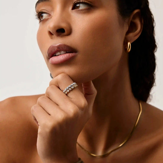 Tennis Eternity Stacking Ring Set | 18ct Gold Vermeil/Sterling Silver/Cubic Zirconia Rings Missoma