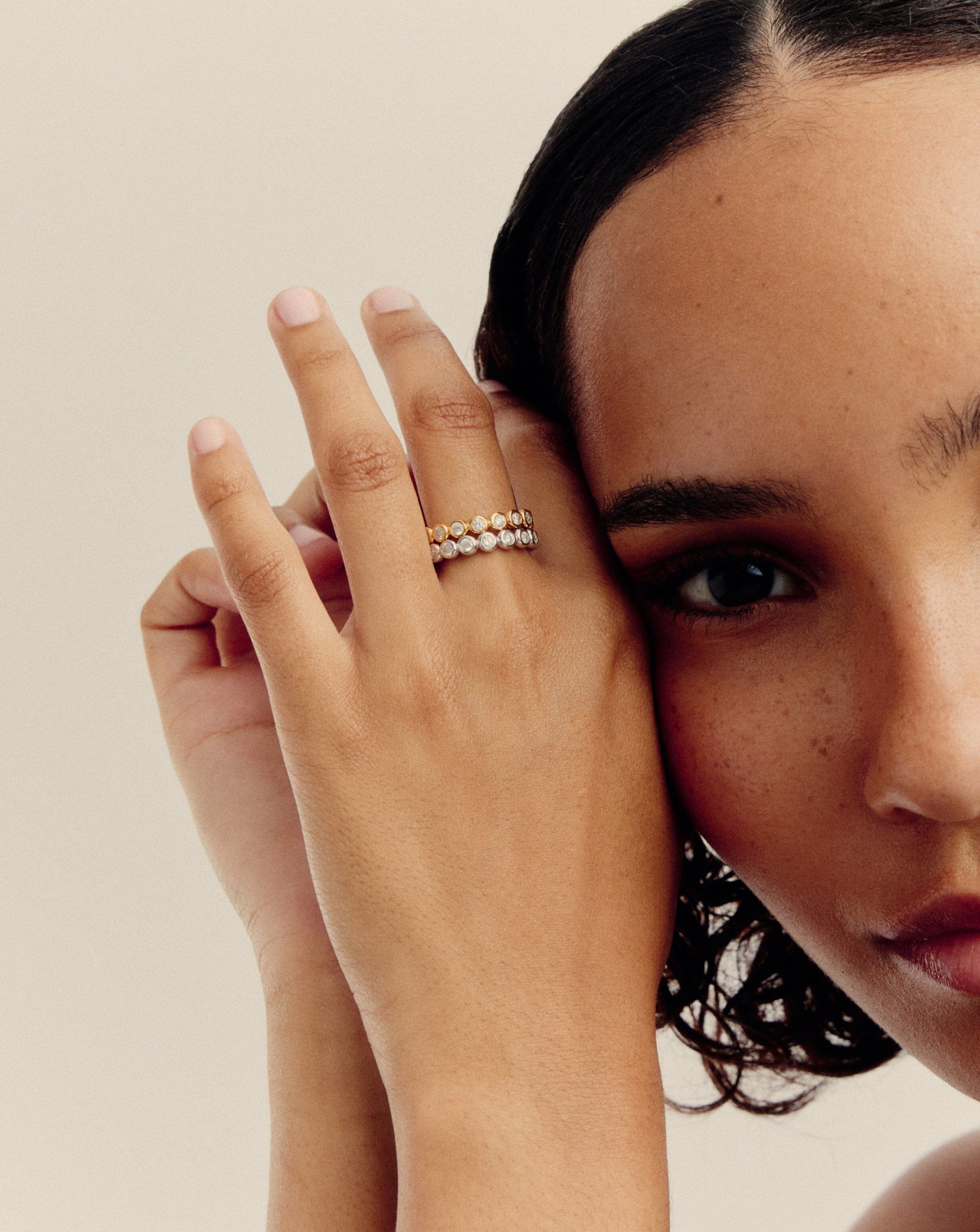 Tennis Eternity Stacking Ring | Sterling Silver/Cubic Zirconia Rings Missoma