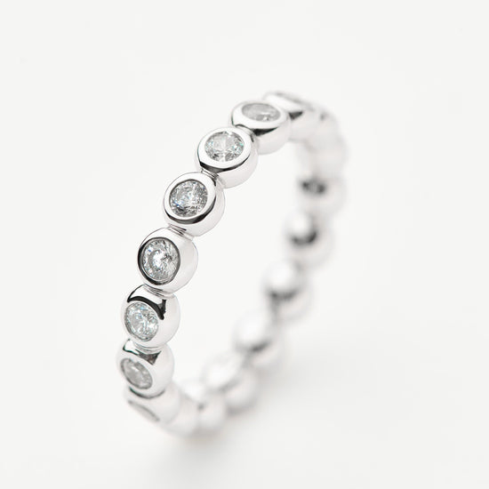 Tennis Eternity Stacking Ring | Sterling Silver/Cubic Zirconia Rings Missoma