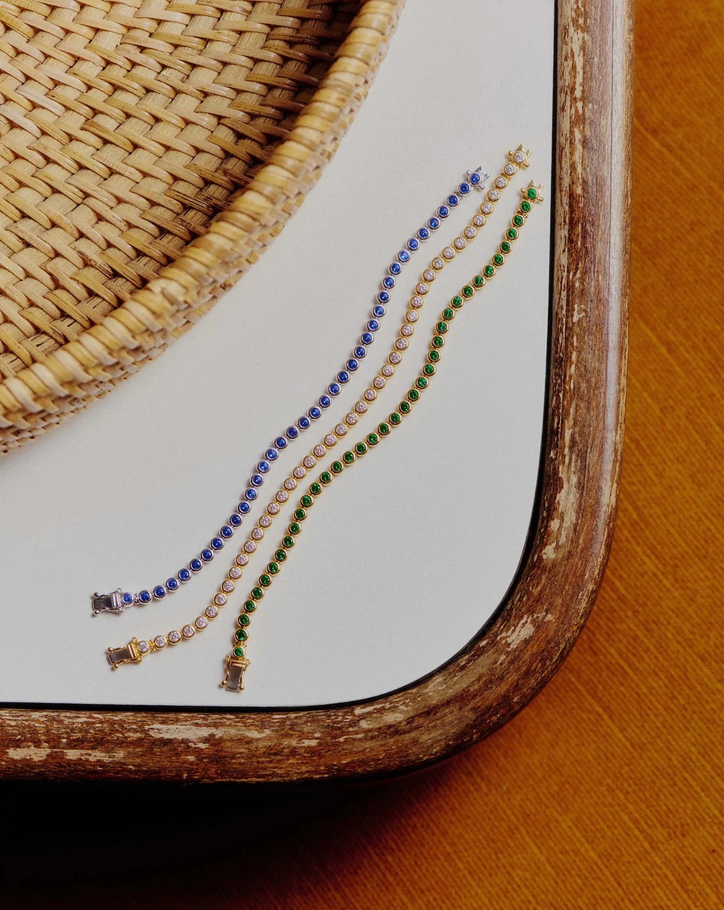 Tennis Round Bracelet | 18ct Gold Vermeil/Emerald Green Nano-crystal Bracelets Missoma