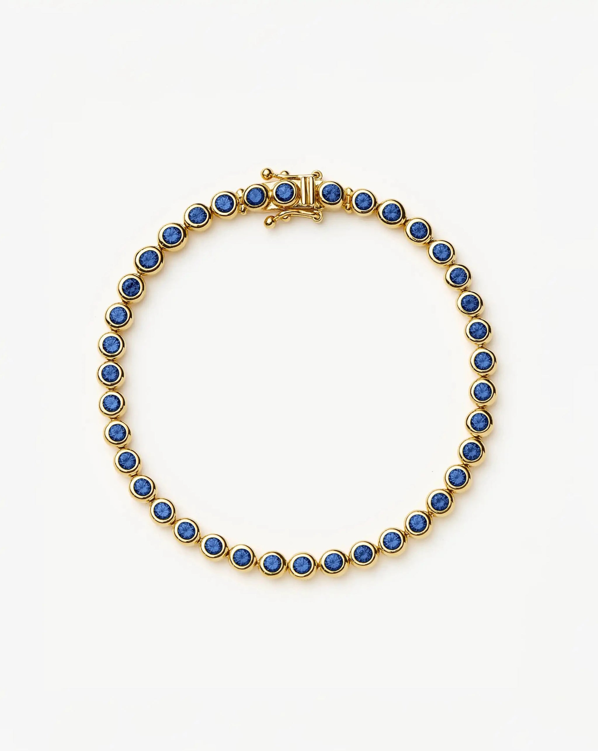 Tennis Round Bracelet | 18ct Gold Vermeil/Sapphire Blue Nano-crystal Bracelets Missoma
