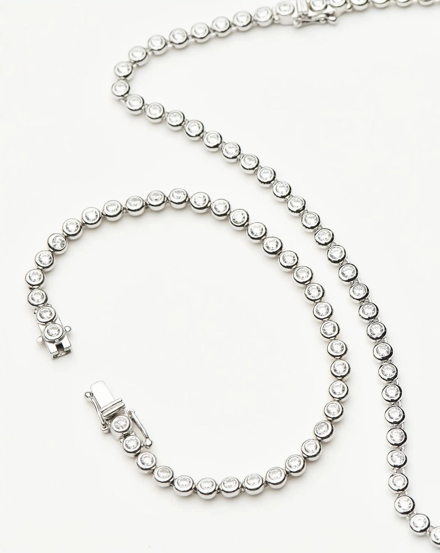 Tennis Round Necklace & Bracelet Set | Silver Plated/Sterling Silver/Cubic Zirconia Bracelets Missoma