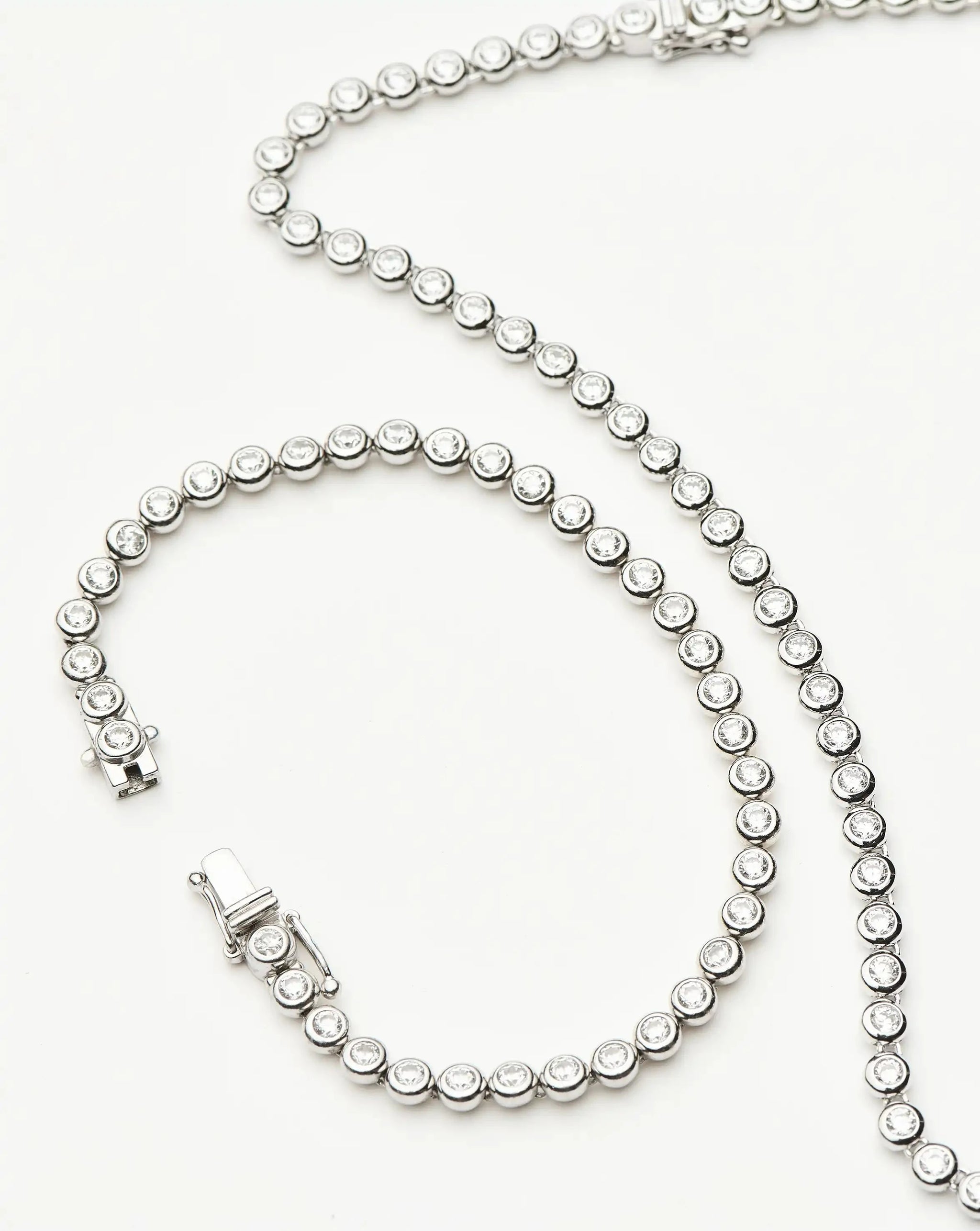 Tennis Round Necklace & Bracelet Set | Silver Plated/Sterling Silver/Cubic Zirconia Bracelets Missoma