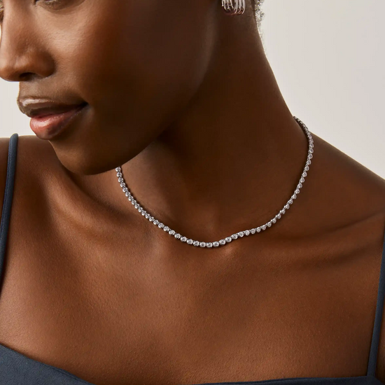 Tennis Round Necklace | Silver Plated/Cubic Zirconia Necklaces Missoma