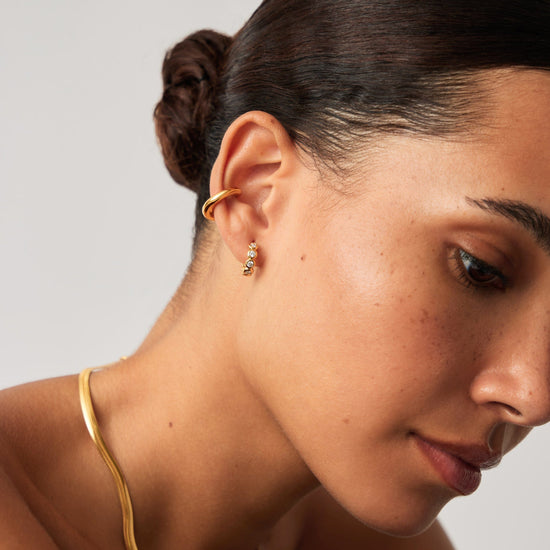 Tennis Small Hoop Earrings| 18ct Gold Vermeil Cubic Zirconia Earrings Missoma