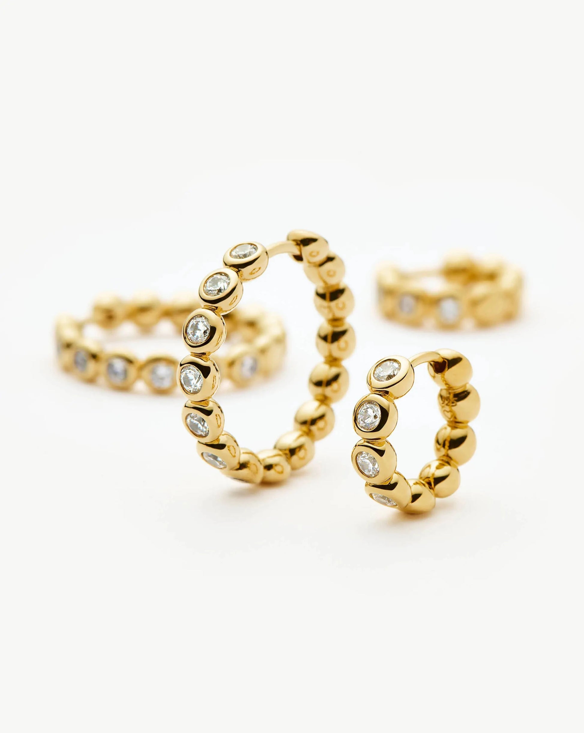Tennis Small Hoop Earrings | 18ct Gold Vermeil Cubic Zirconia Earrings Missoma