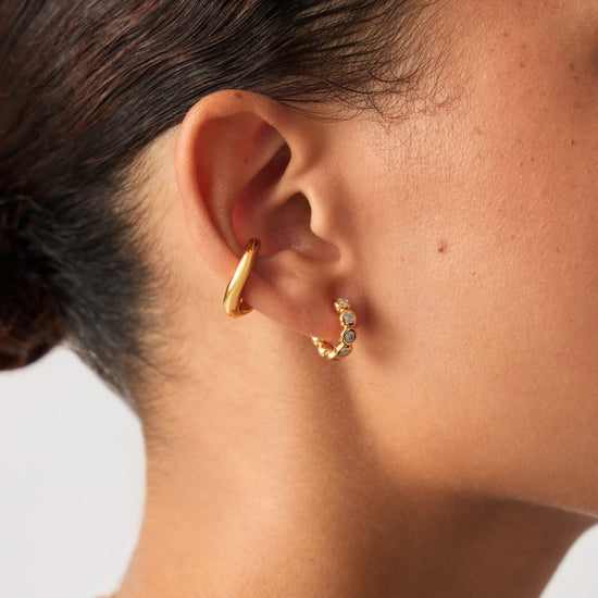 Tennis Small Hoop Earrings | 18ct Gold Vermeil Cubic Zirconia Earrings Missoma