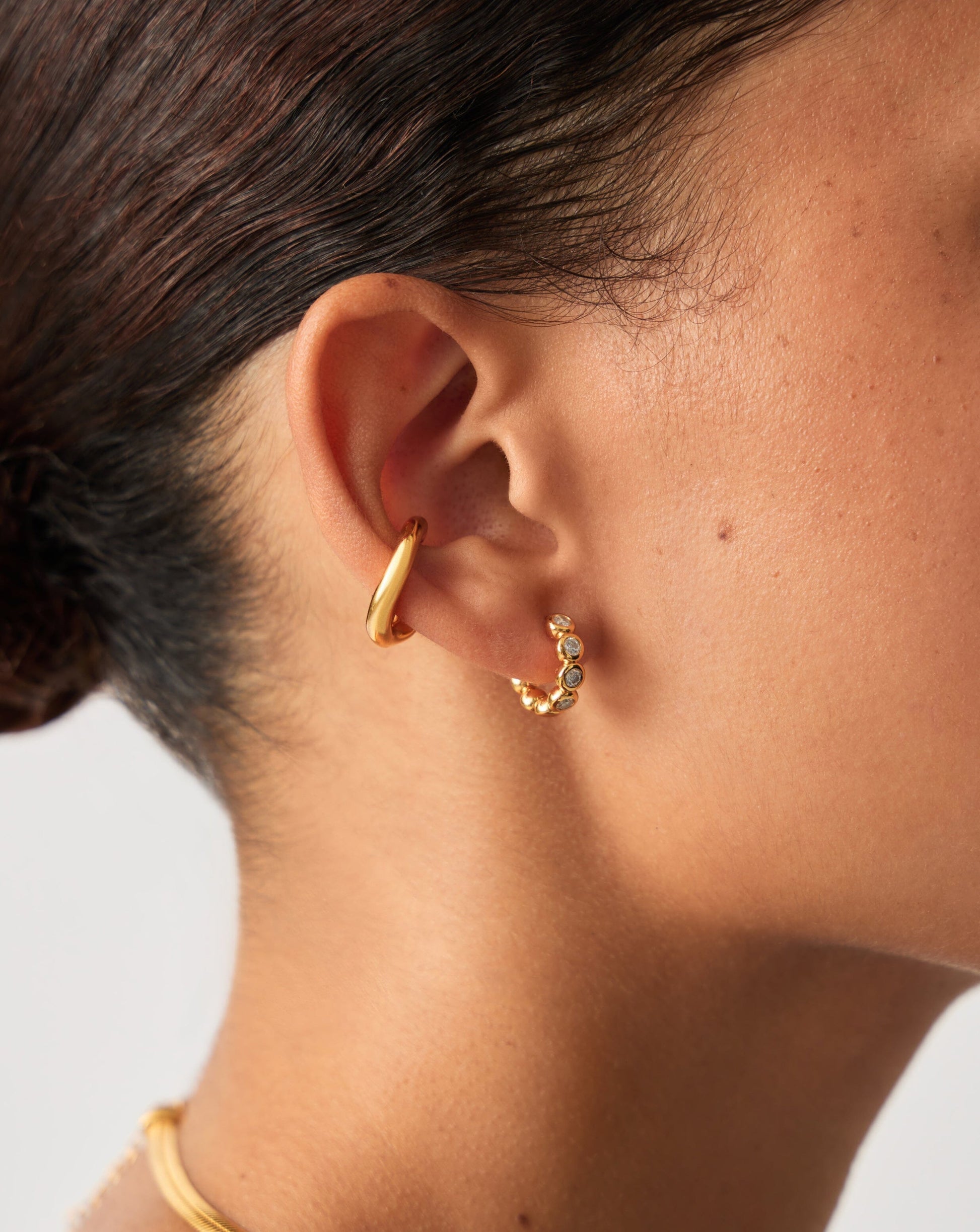 Tennis Small Hoop Earrings | 18ct Gold Vermeil Cubic Zirconia Earrings Missoma