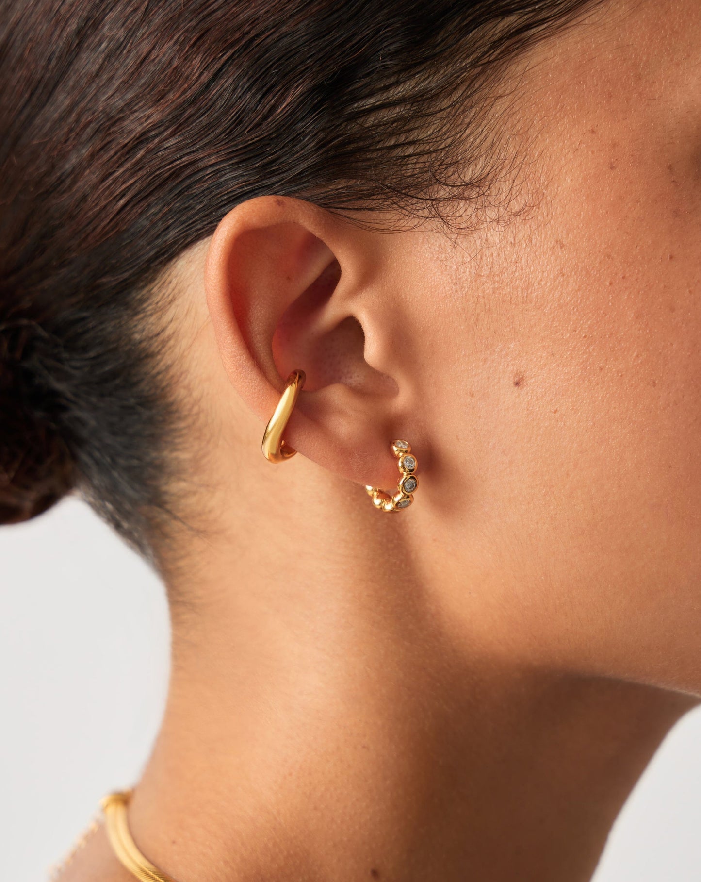 Tennis Small Hoop Earrings | 18ct Gold Vermeil Cubic Zirconia Earrings Missoma