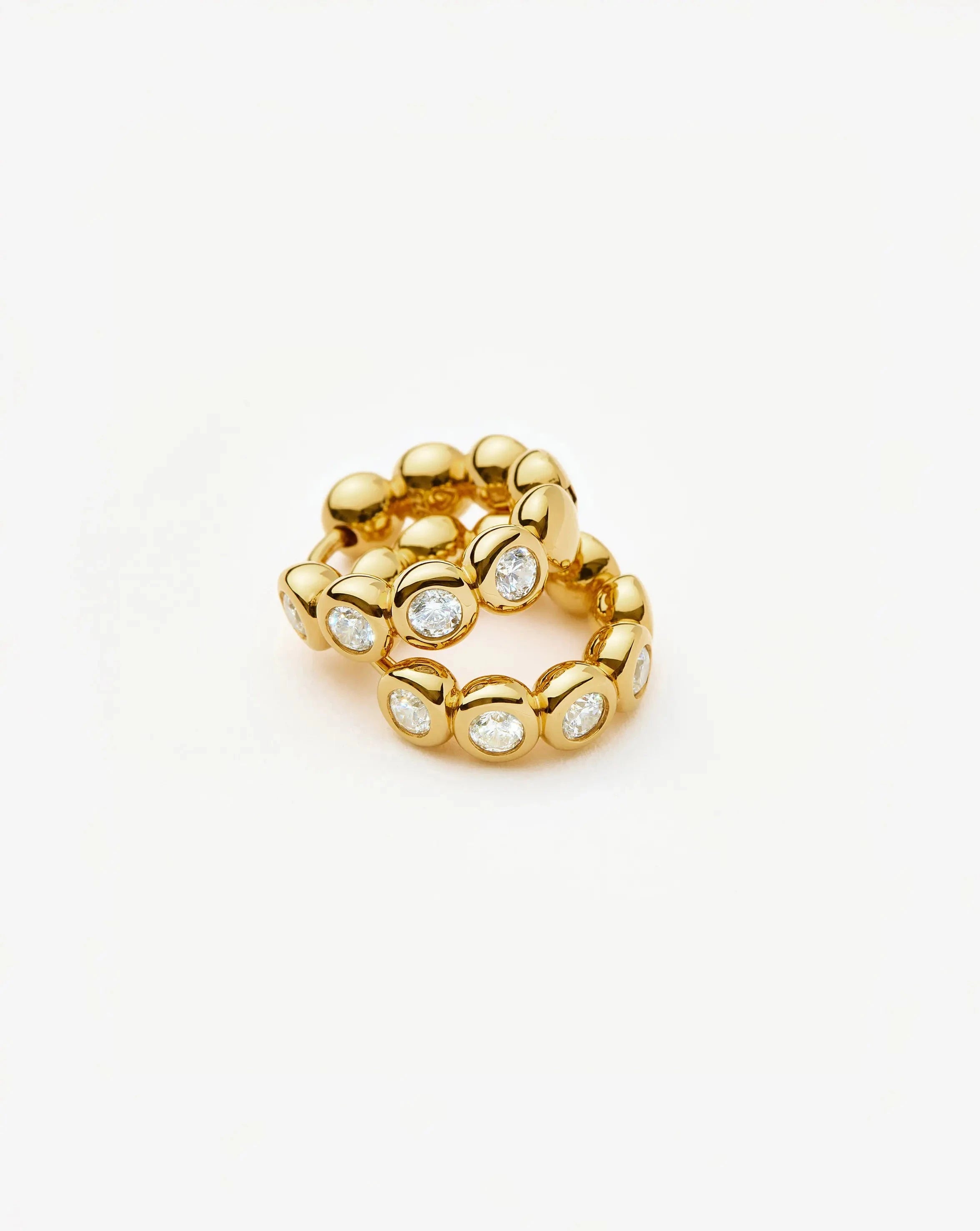 Tennis Small Hoop Earrings| 18ct Gold Vermeil Cubic Zirconia
