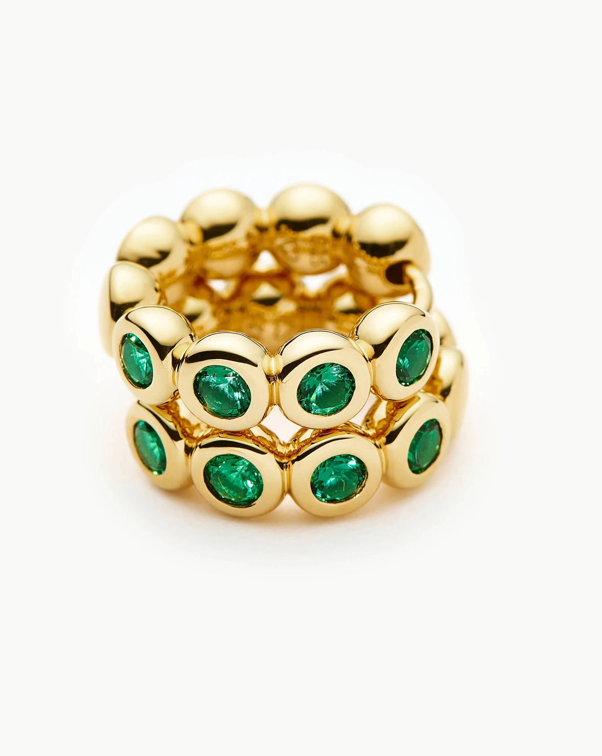 Tennis Small Hoop Earrings | 18ct Gold Vermeil/Emerald Green Nano-crystal Earrings Missoma