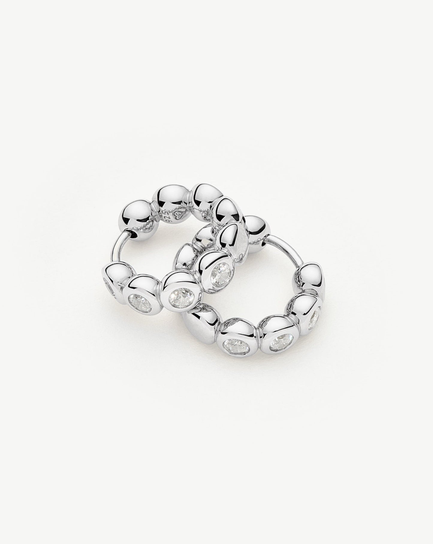 Tennis Small Hoop Earrings| Sterling Silver Cubic Zirconia Earrings Missoma