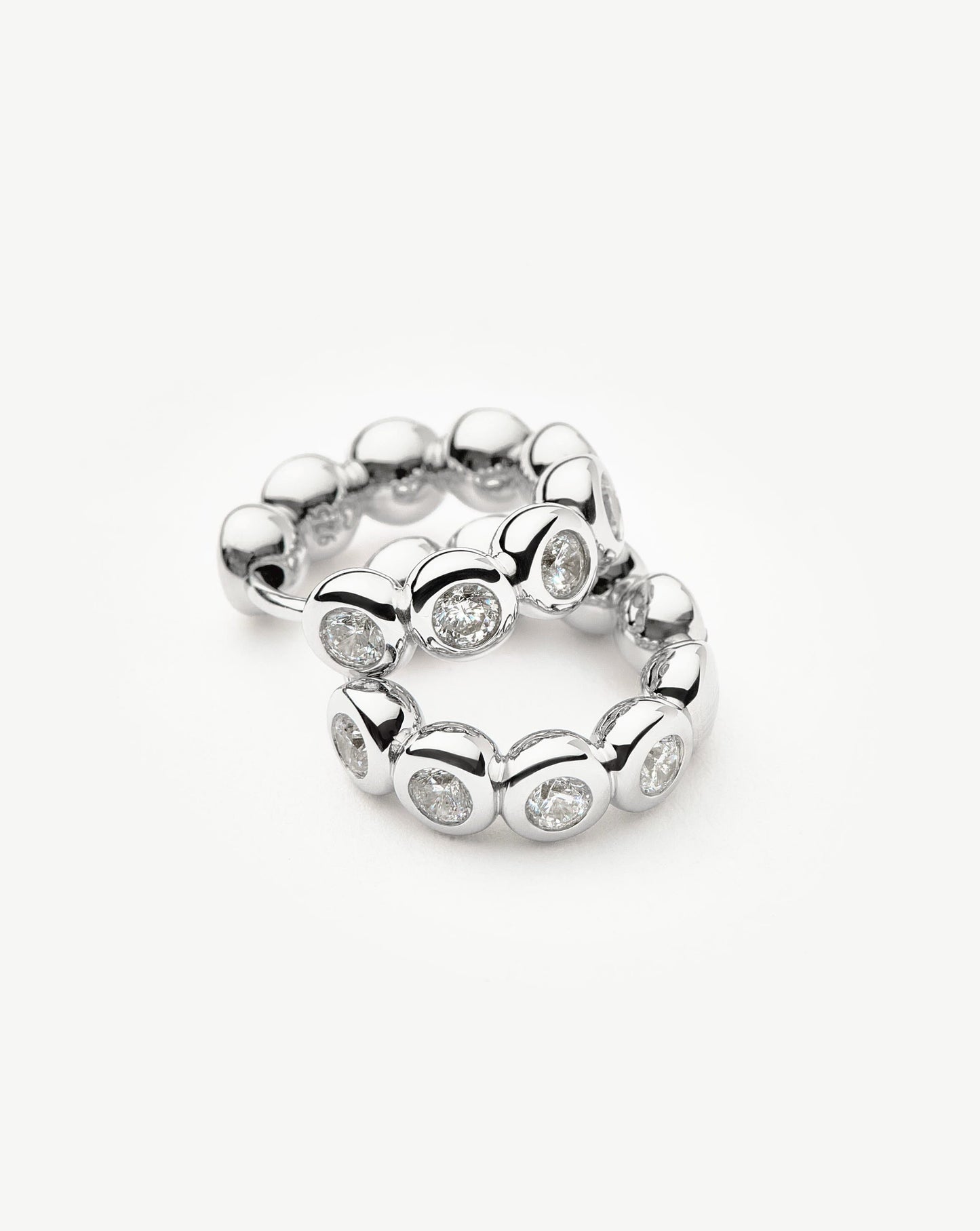 Tennis Small Hoop Earrings| Sterling Silver Cubic Zirconia Earrings Missoma