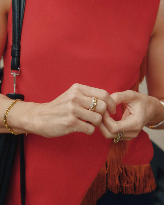 The Tennis Stacking Ring Set | 18ct Gold Plated, Silver Plated Rings Set Missoma