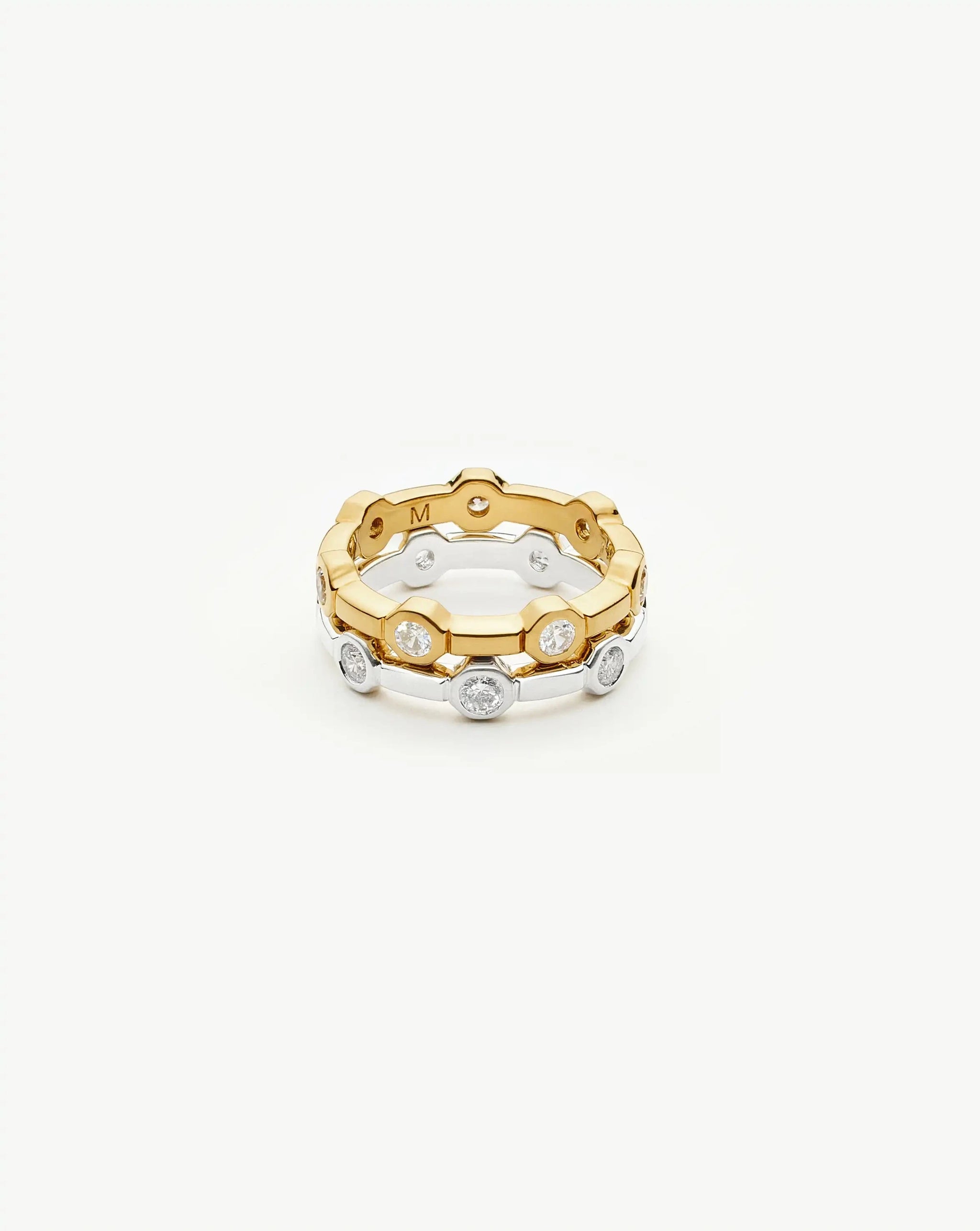 The Tennis Stacking Ring Set | 18ct Gold Plated, Silver Plated Rings Set Missoma
