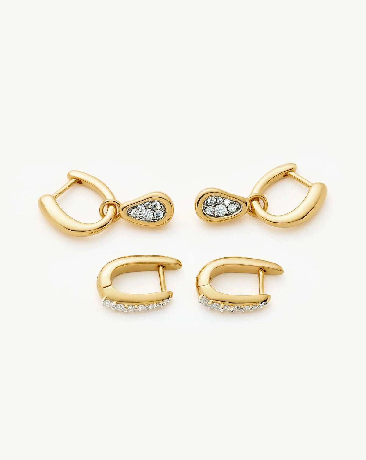 The Treat Yourself Hoop Set | 18ct Gold Plated/Cubic Zirconia Earring Sets Missoma