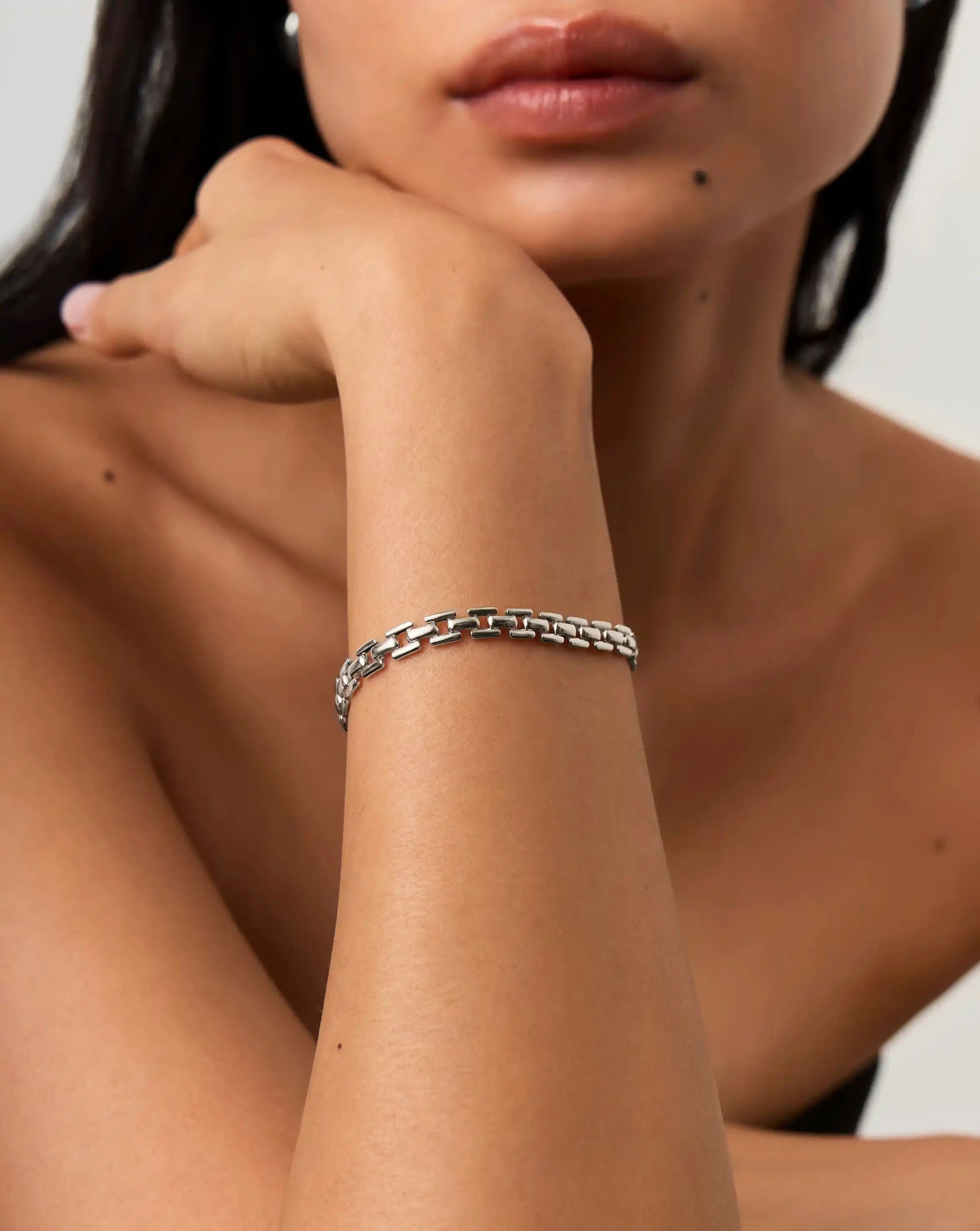 Timepiece Link Chain Bracelet | Platinum Plated Bracelets Missoma