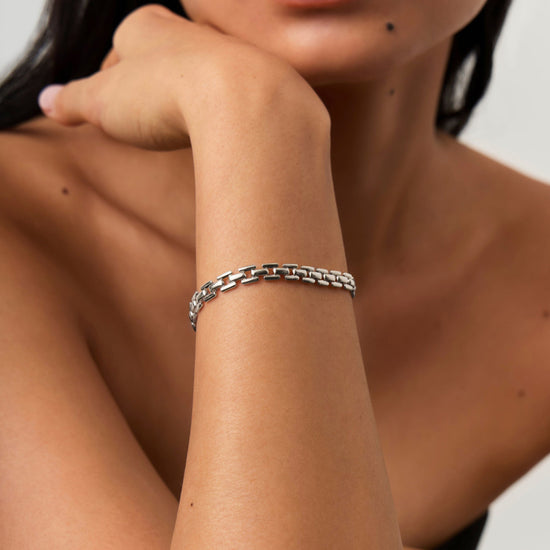 Timepiece Link Chain Bracelet | Silver Plated Bracelets Missoma