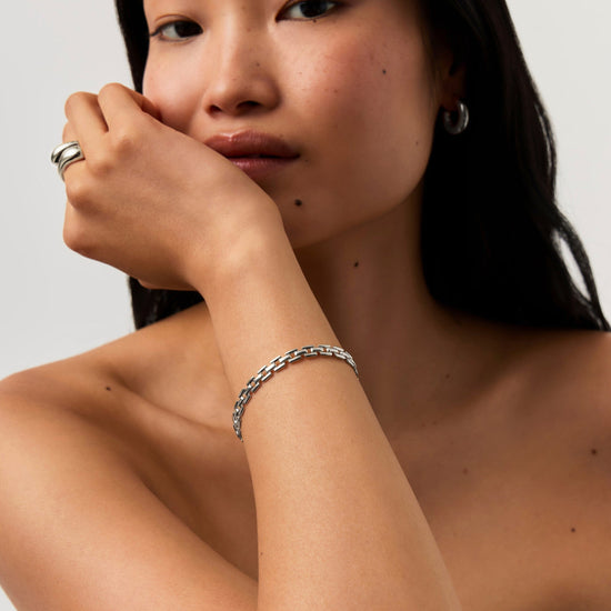 Timepiece Link Chain Bracelet | Silver Plated Bracelets Missoma