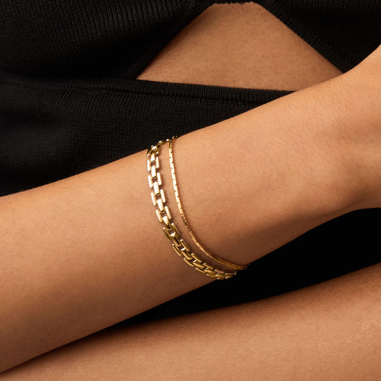 Timepiece & Snake Chain Bracelet Set | 18ct Gold Plated Bracelets Missoma