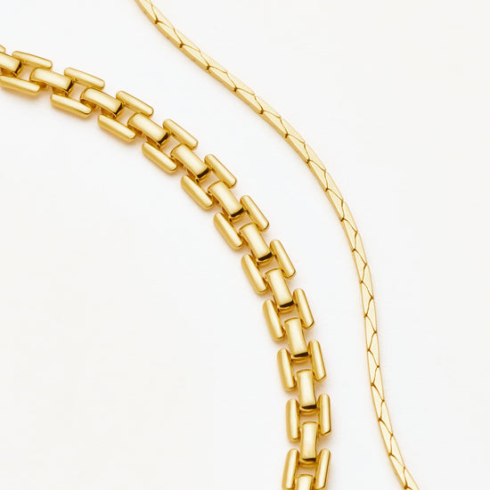 Timepiece & Snake Chain Bracelet Set | 18ct Gold Plated Bracelets Missoma