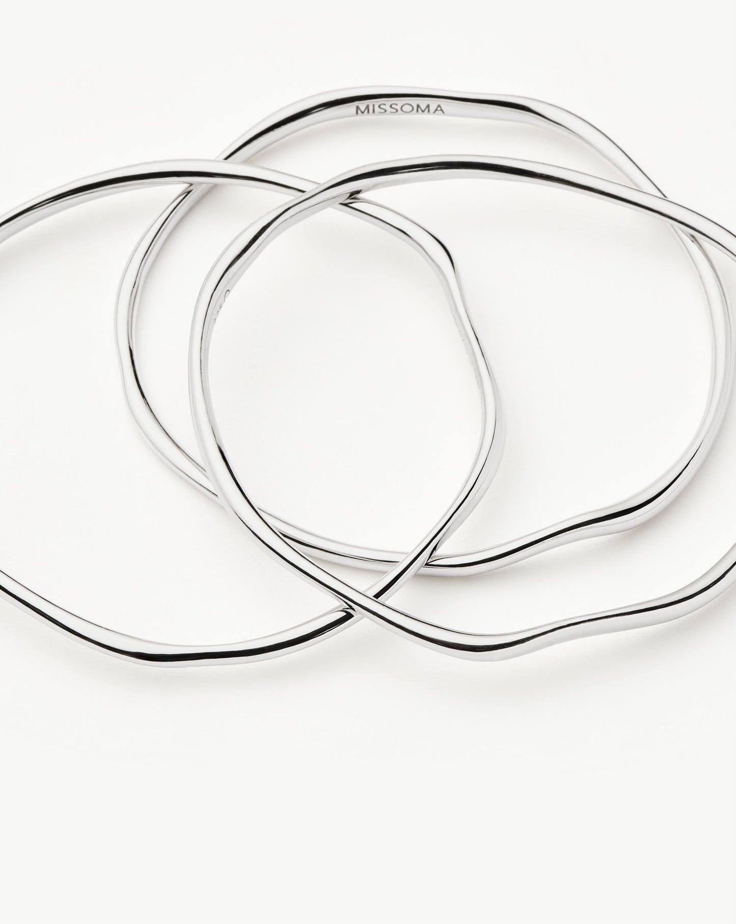 Trio Molten Ripple Bangle Bracelet Set | Sterling Silver Bracelets Missoma
