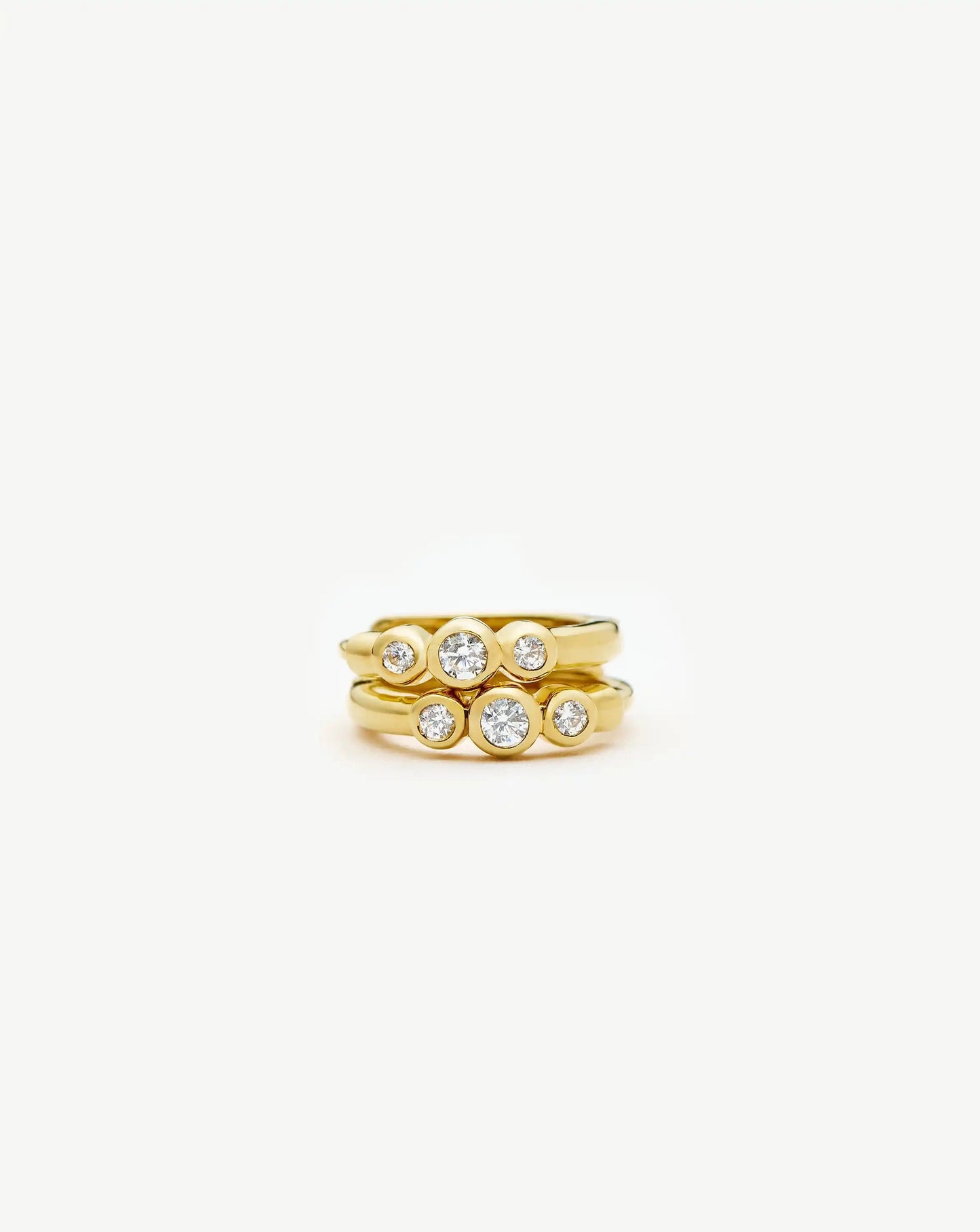 Triple Stone Small Hoop Earrings | 18ct Gold Plated Earrings Missoma