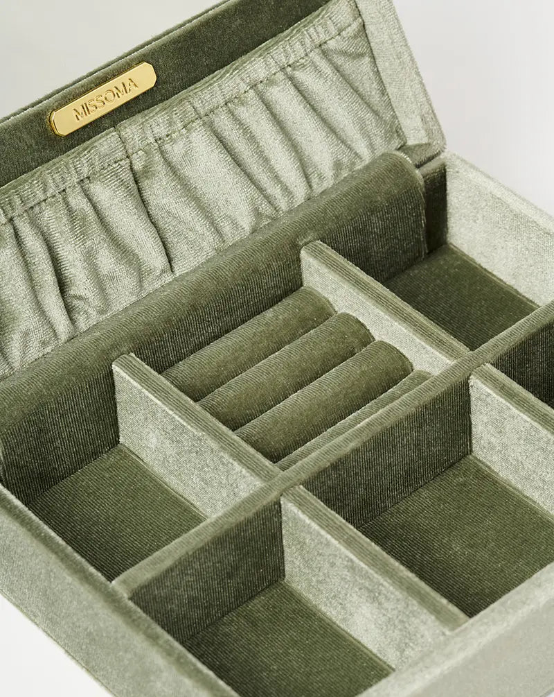 Velvet Jewellery Box | Sage Green Accessories Missoma